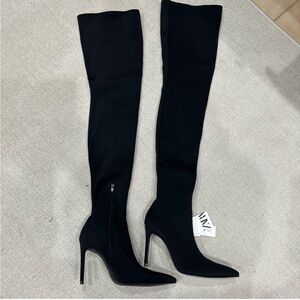 Zara Black Over-the-Knee Stiletto Boots